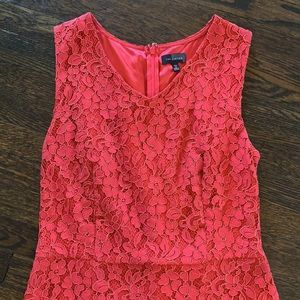 The Limited Lace Shift Dress cherry red